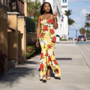 OSHUN Floral Print Bodycon Sundress